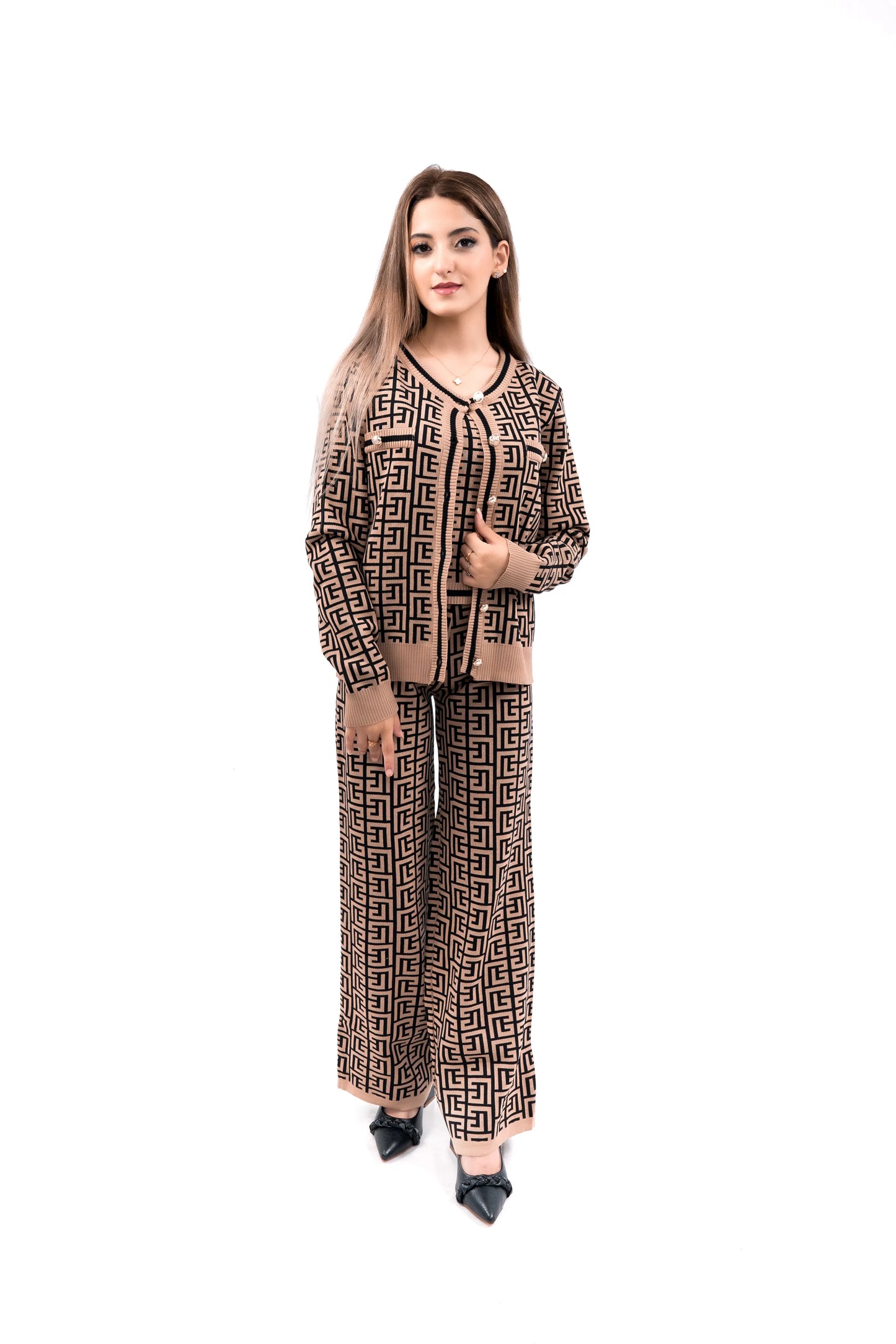 Monochrome Luxe Maze 3 piece Set - Brown