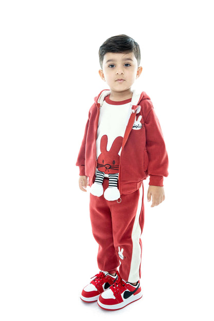 Kids' Red Bunny Tracksuit Set