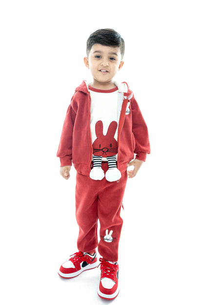 Kids' Red Bunny Tracksuit Set