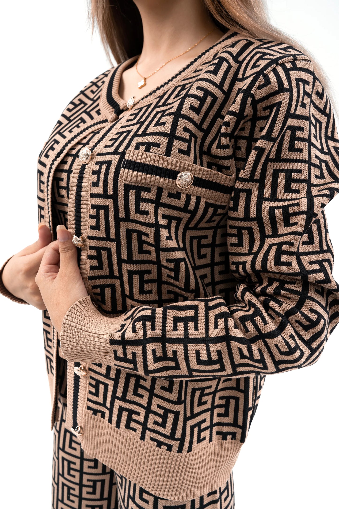 Monochrome Luxe Maze 3 piece Set - Brown