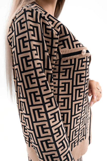 Monochrome Luxe Maze 3 piece Set - Brown