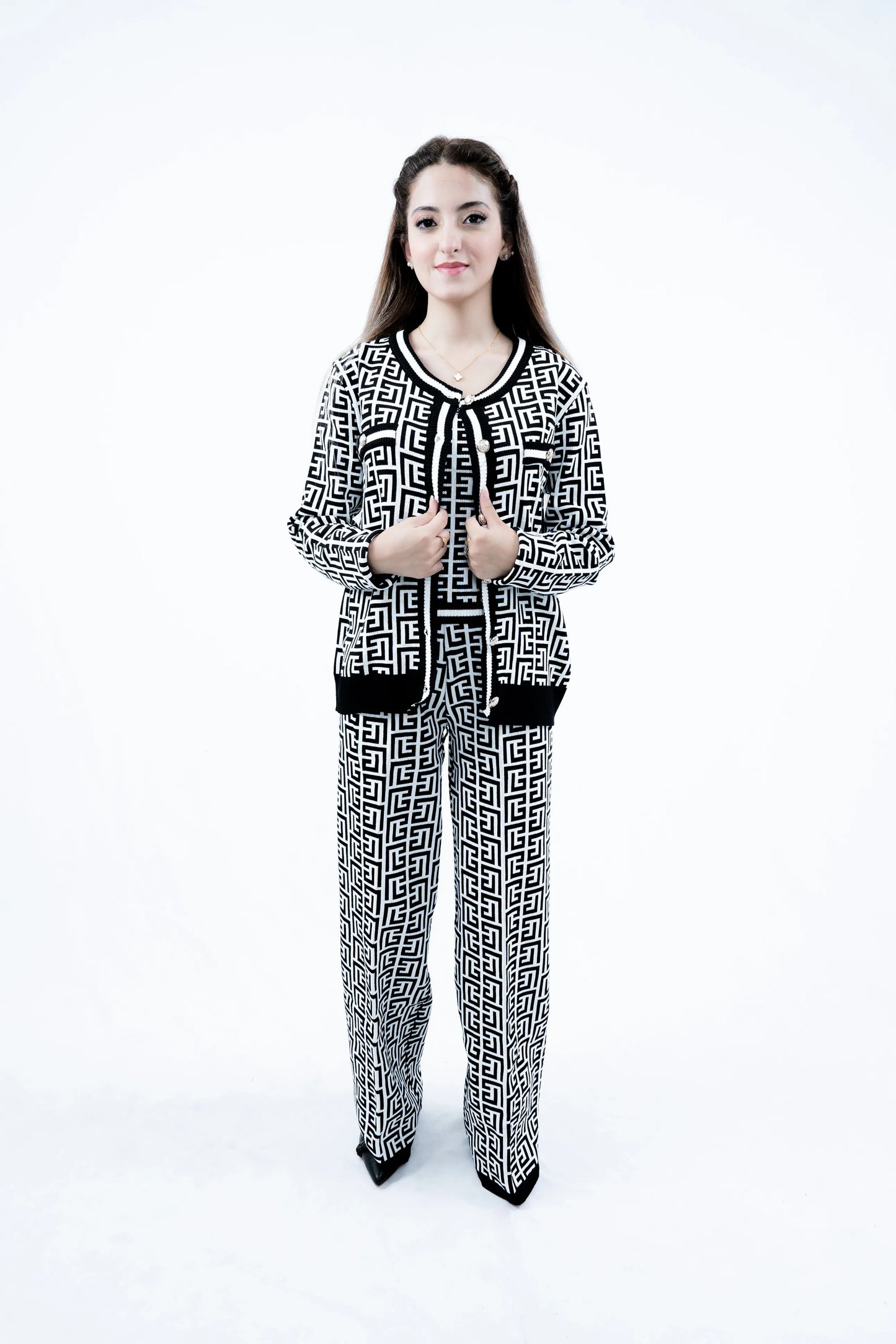 Monochrome Luxe Maze 3 piece Set - Black n White