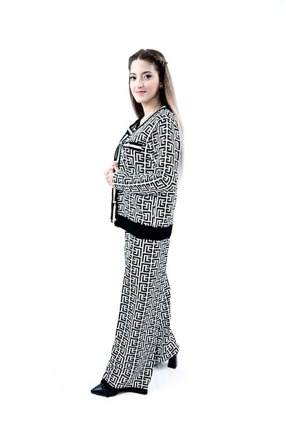 Monochrome Luxe Maze 3 piece Set - Black n White