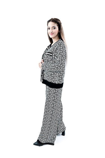 Monochrome Luxe Maze 3 piece Set - Black n White