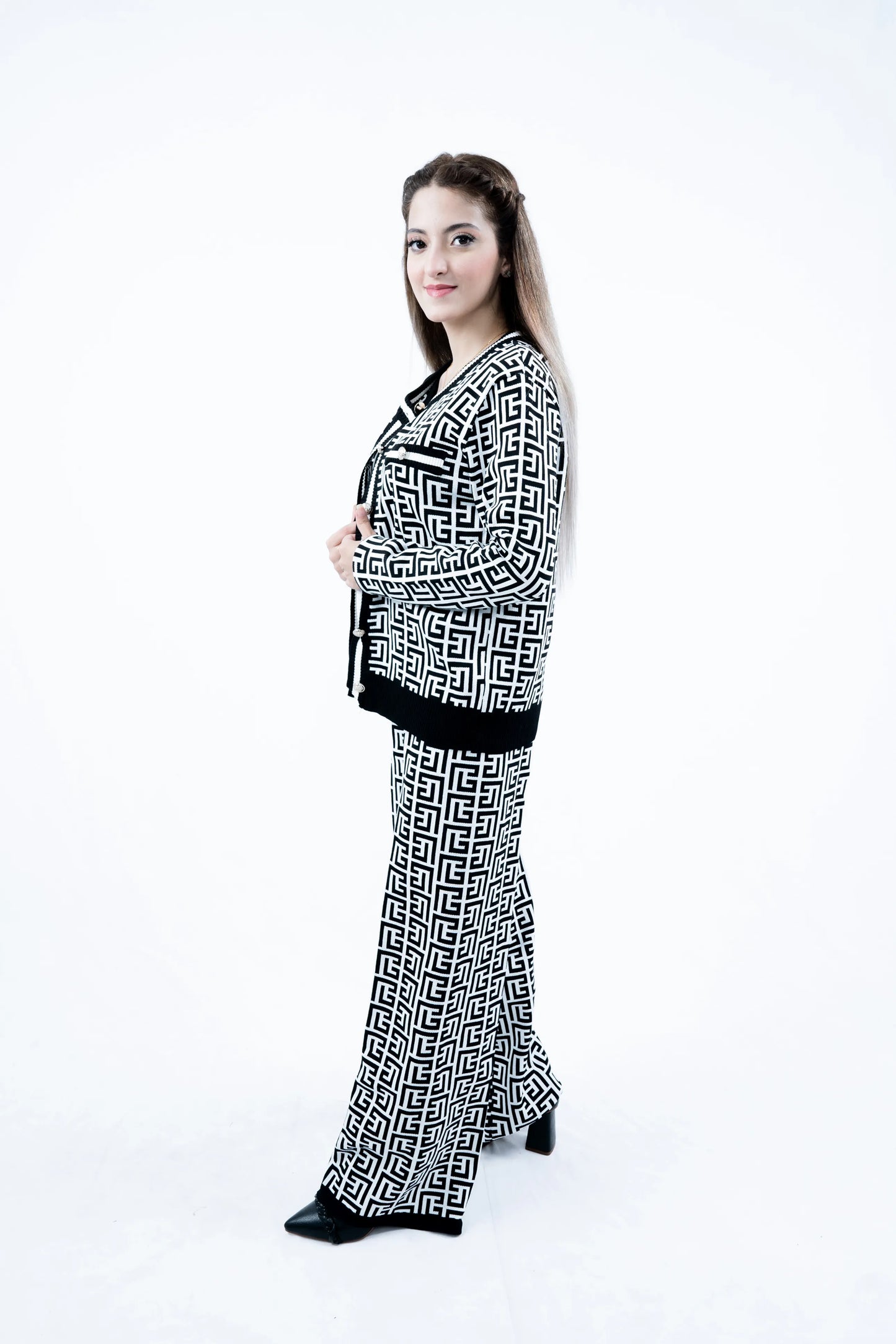 Monochrome Luxe Maze 3 piece Set - Black n White