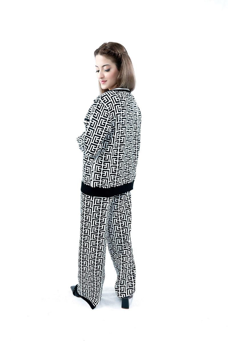 Monochrome Luxe Maze 3 piece Set - Black n White