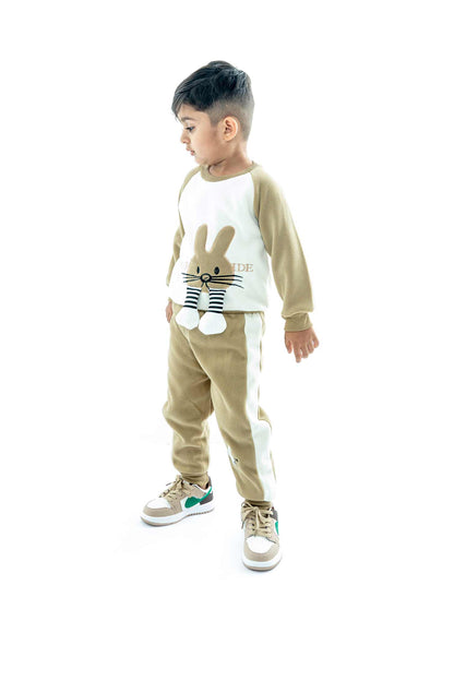 Kids' Fleece Tracksuit in Warm Beige