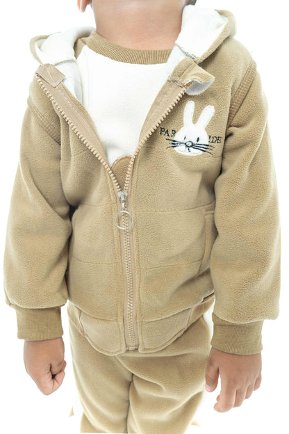 Kids' Fleece Tracksuit in Warm Beige