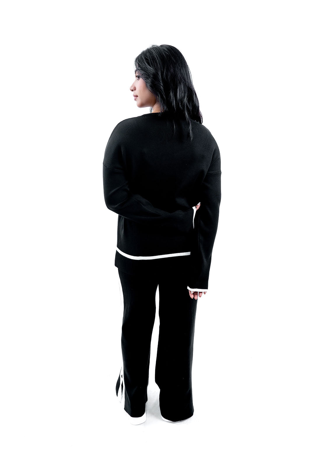 Women's Black Graphic Sweatshirt and Lounge Pants Set