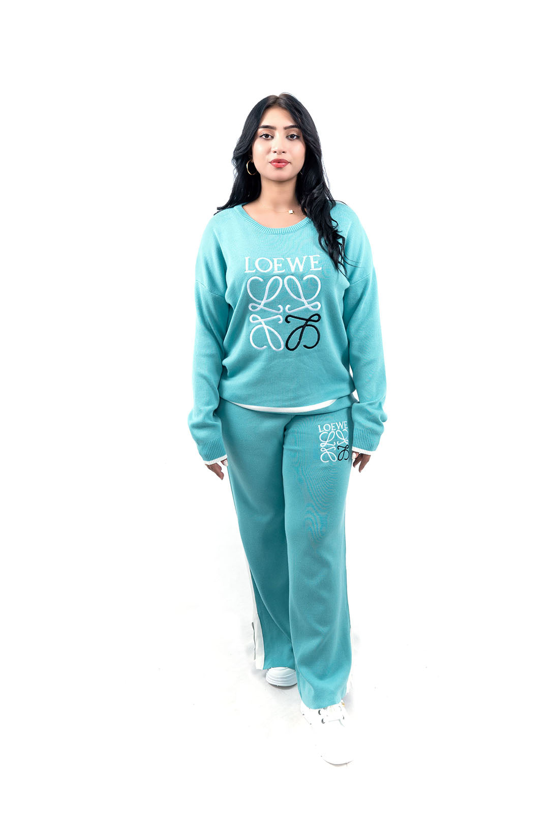 Women's Light Blue Graphic Sweatshirt and Pant Set