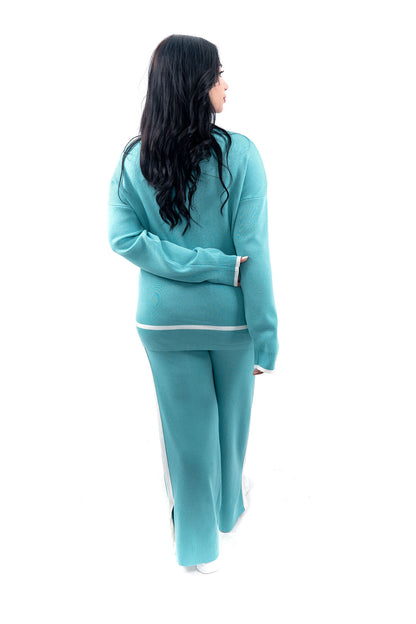 Women's Light Blue Graphic Sweatshirt and Pant Set