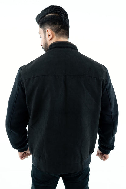 Men's Black Quilted Bomber Jacket