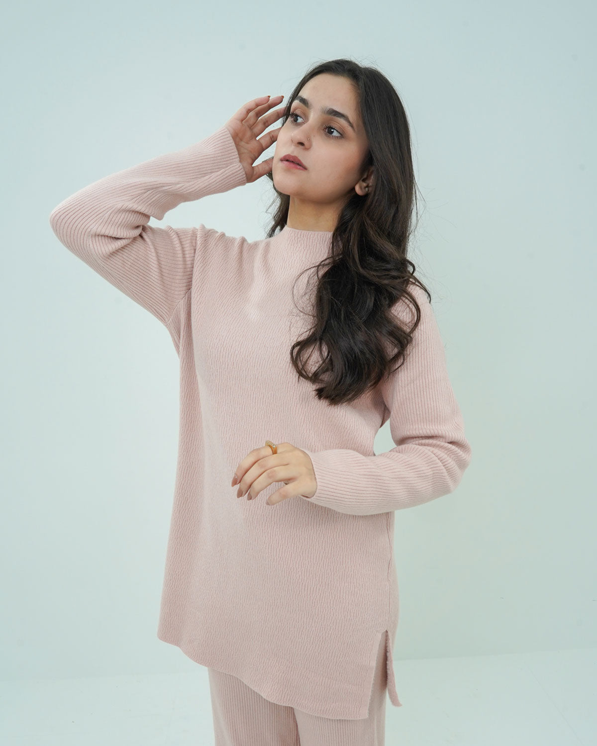 Light Pink Co-ord Set 2 piece - Lining Pattern