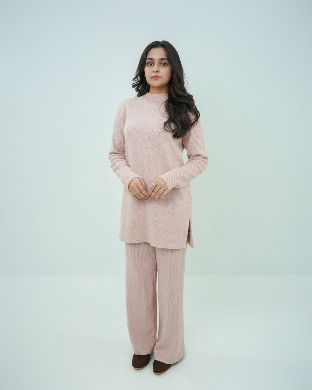 Light Pink Co-ord Set 2 piece - Lining Pattern
