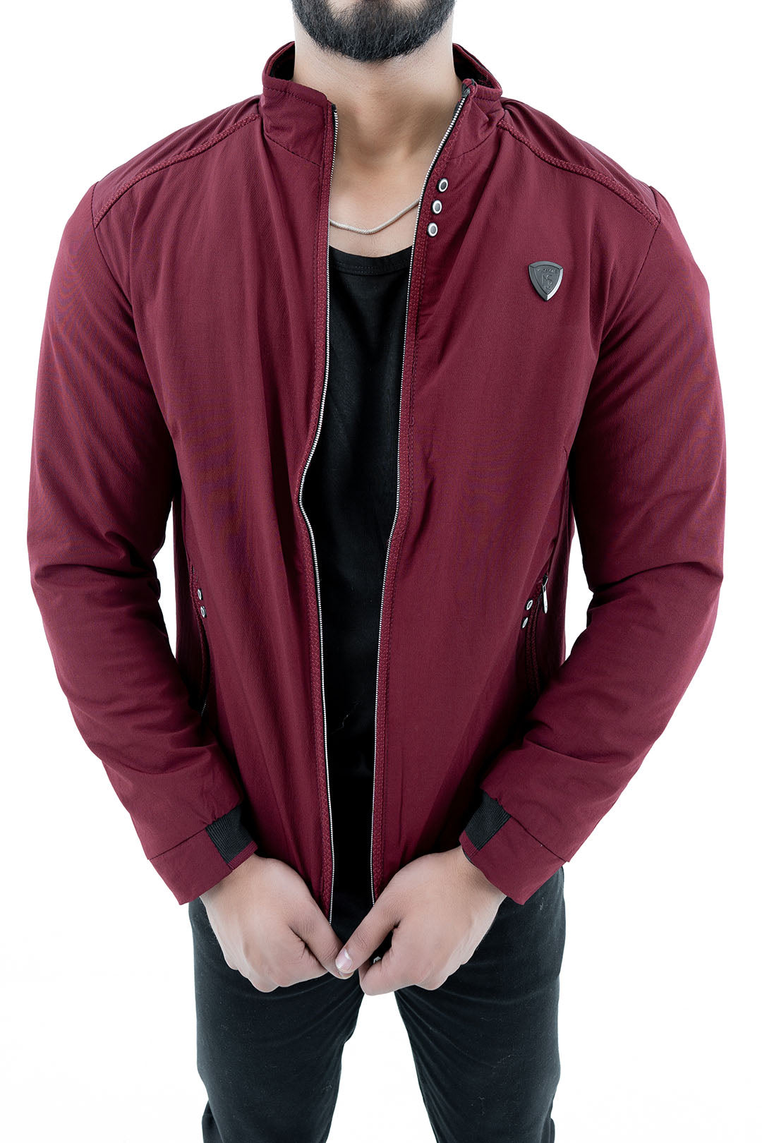 Men's Slim Fit Maroon Jacket