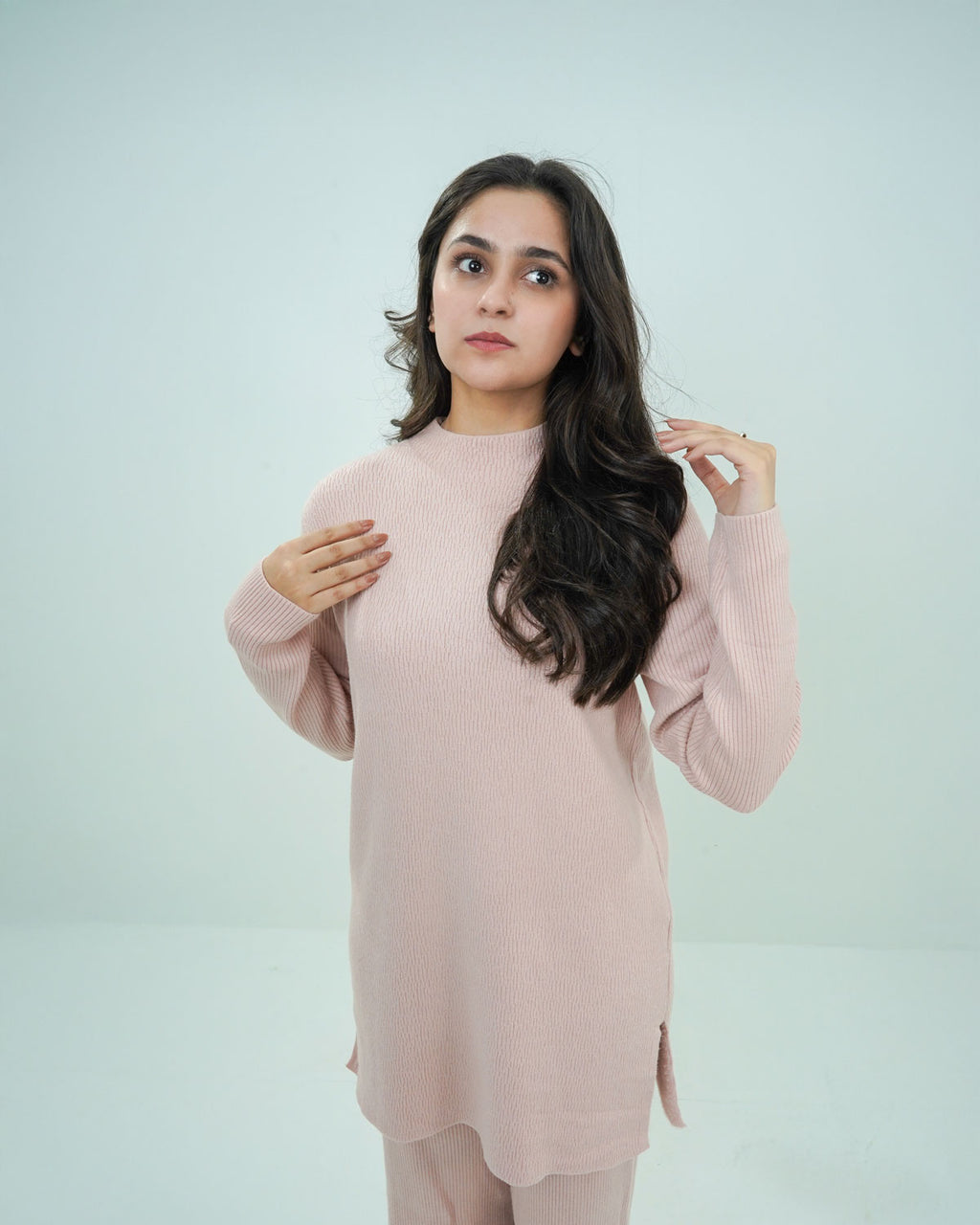 Light Pink Co-ord Set 2 piece - Lining Pattern