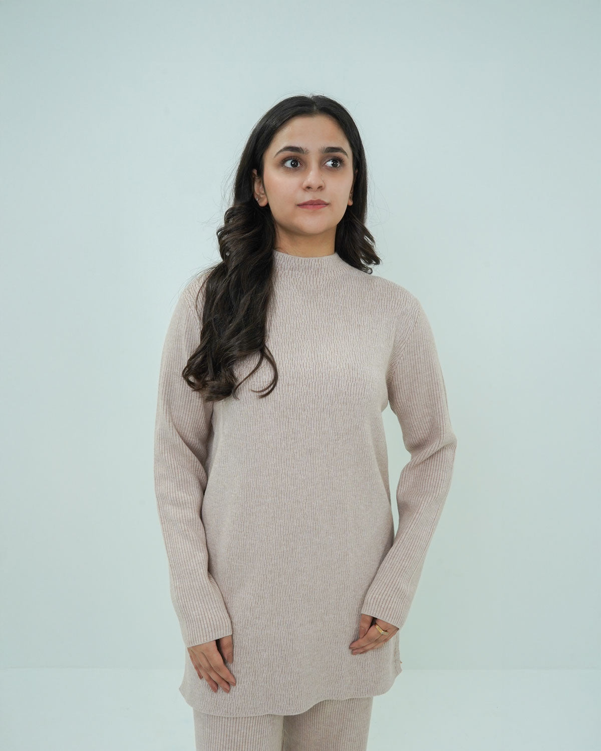 Off White Co-ord Set 2 piece - Lining Pattern