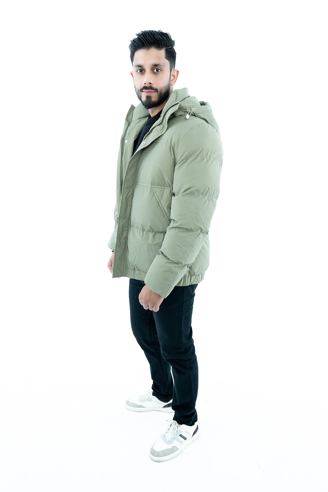 Men's Olive Green Puffer Jacket