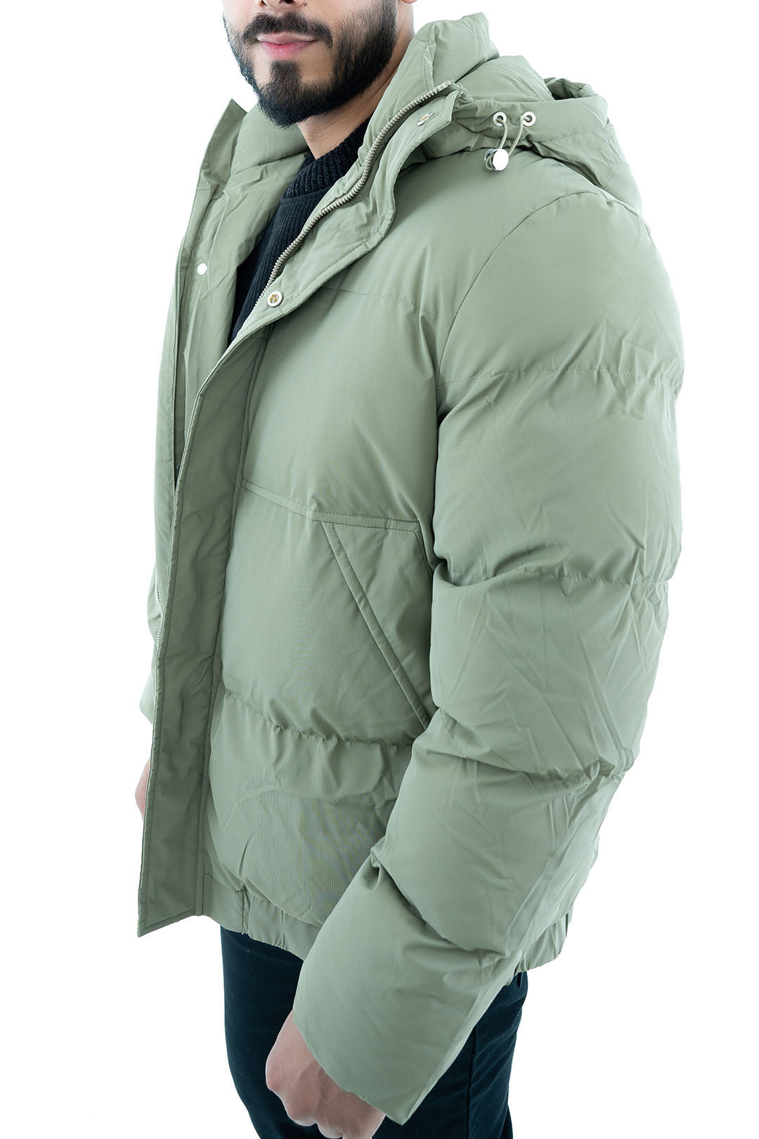 Men's Olive Green Puffer Jacket