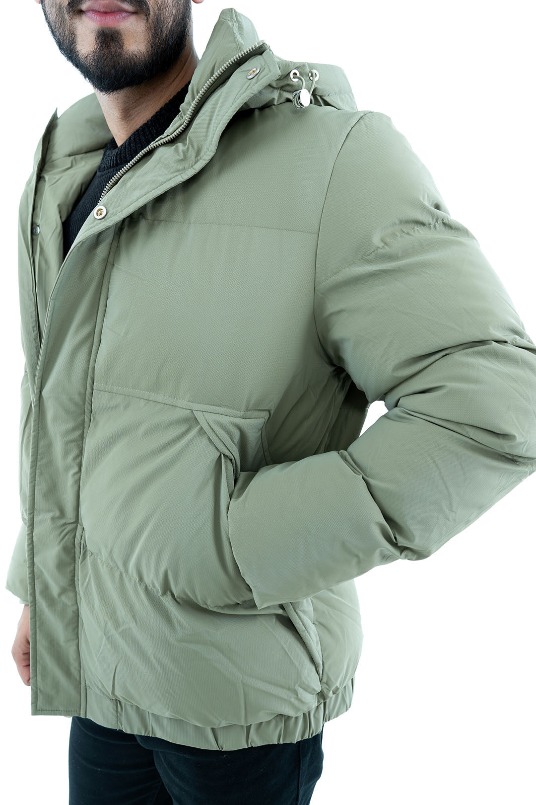 Men s Olive Green Puffer Jacket