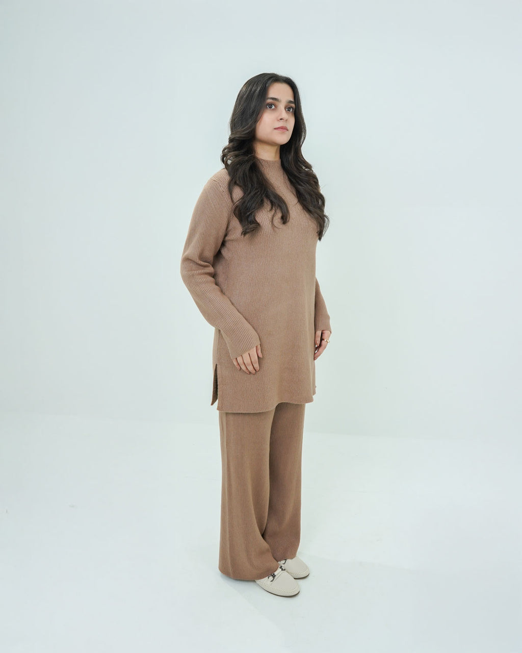 Light Brown Co-ord Set 2 piece - Lining Pattern