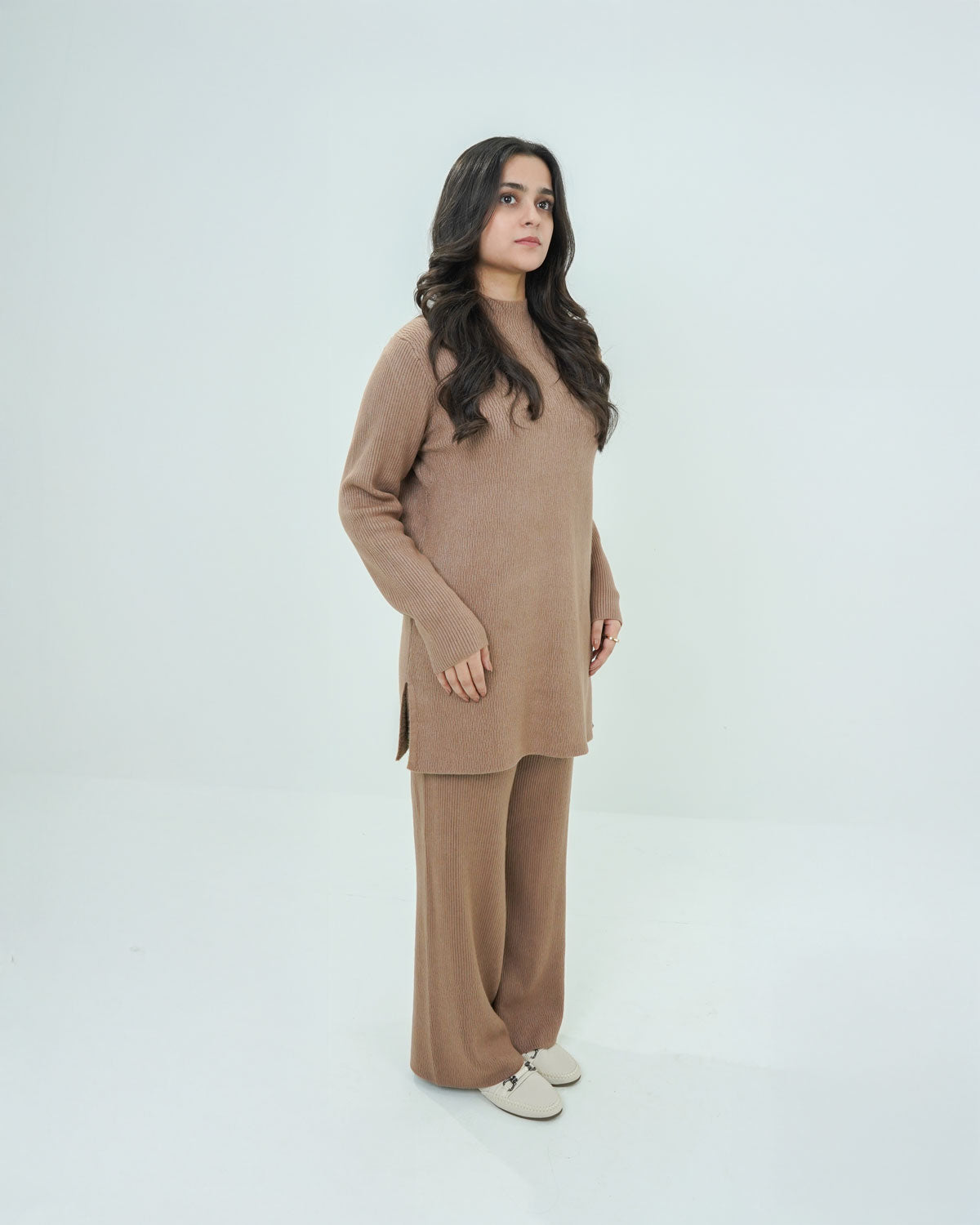Light Brown Co-ord Set 2 piece - Lining Pattern