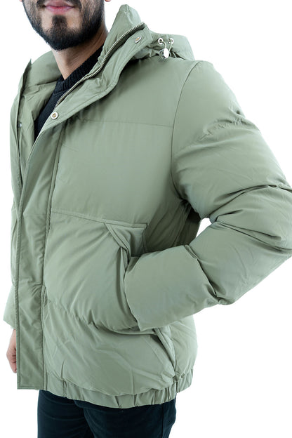 Men's Olive Green Puffer Jacket