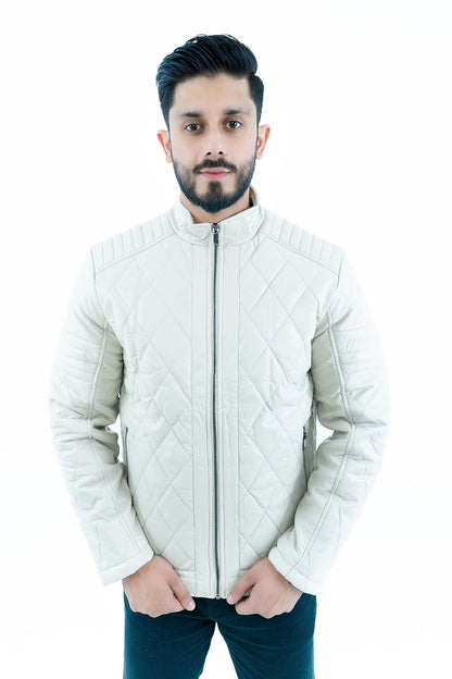 Men's Ivory Quilted Jacket