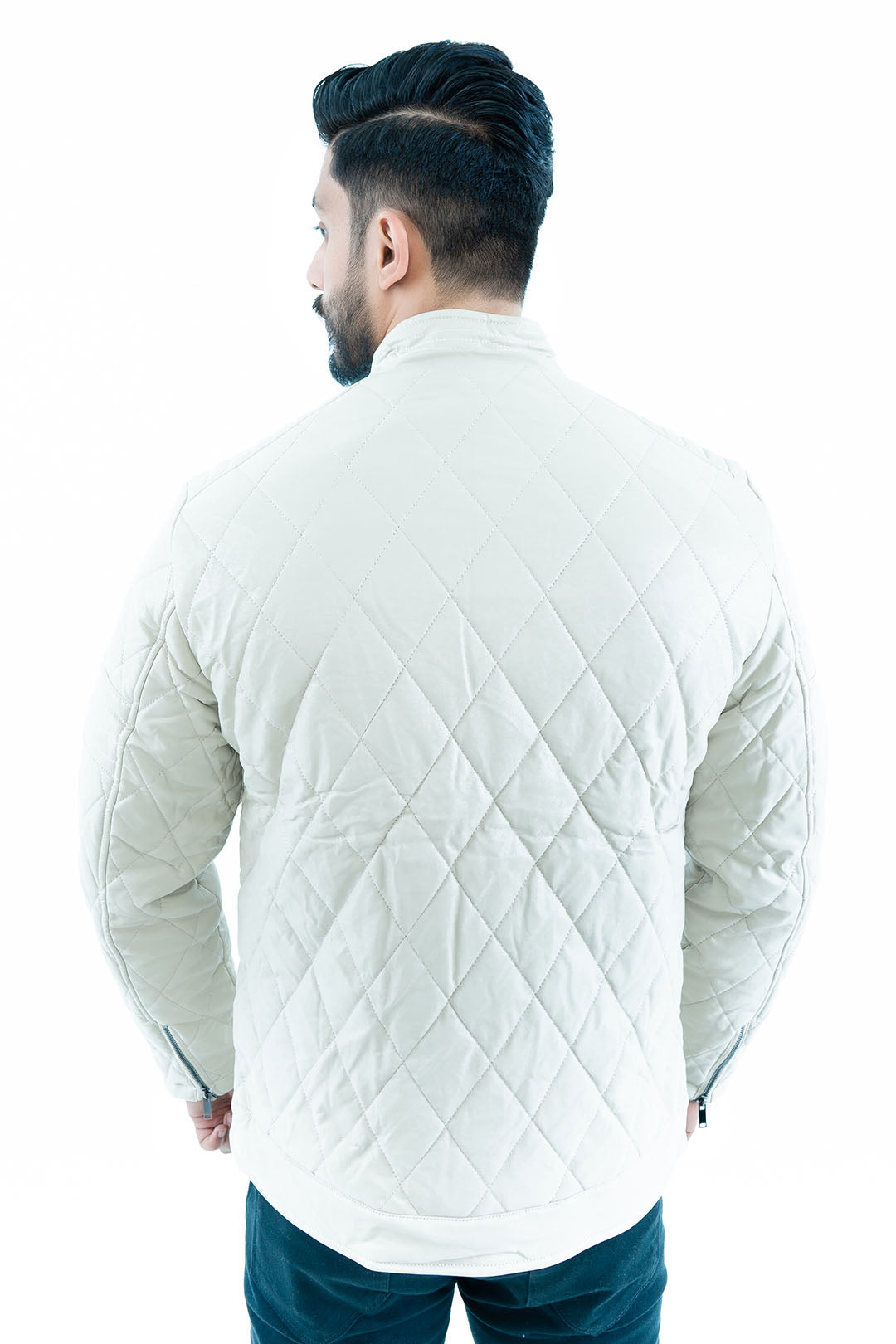 Men's Ivory Quilted Jacket