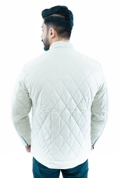 Men's Ivory Quilted Jacket