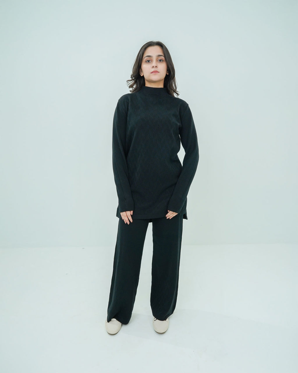 Black Co-ord Set 2 piece - Boxed Pattern