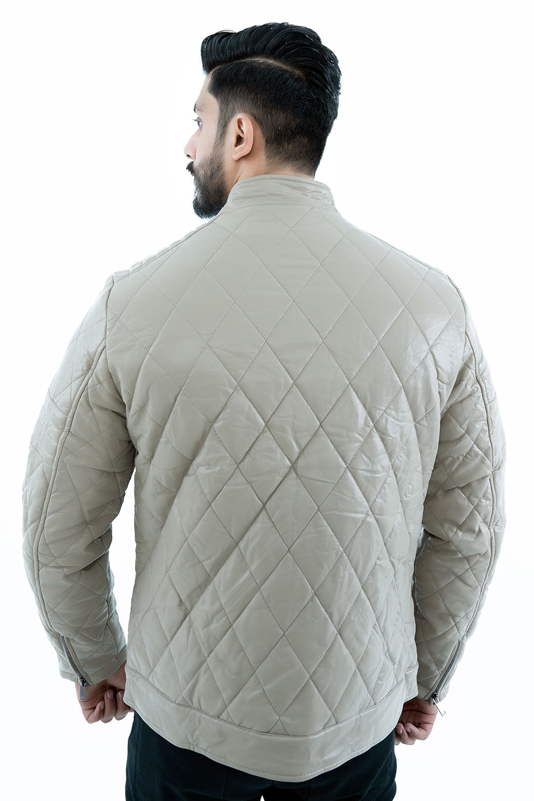 Men's Taupe Quilted Jacket