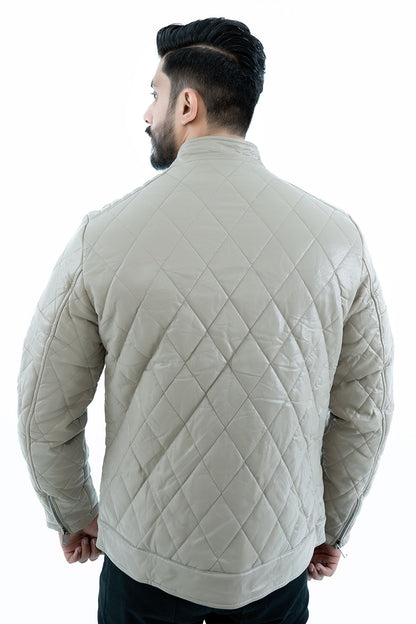 Men's Taupe Quilted Jacket