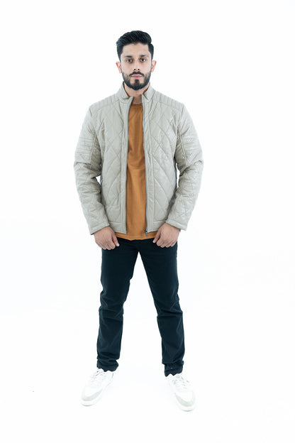 Men's Taupe Quilted Jacket