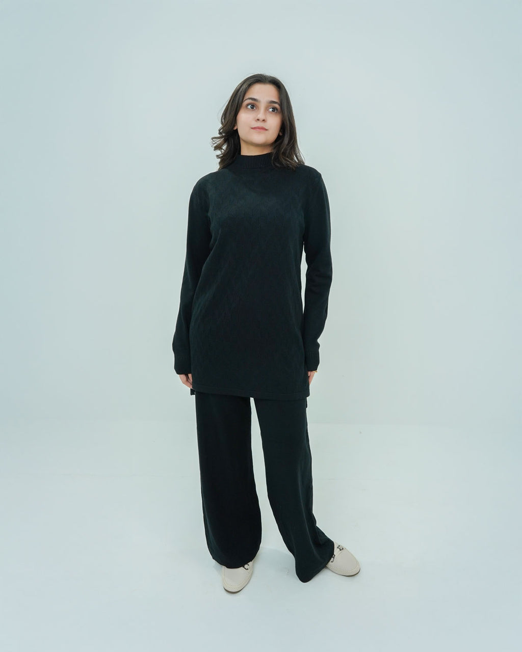 Black Co-ord Set 2 piece - Boxed Pattern