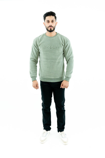 Men's Olive Green Fleece Sweatshirt