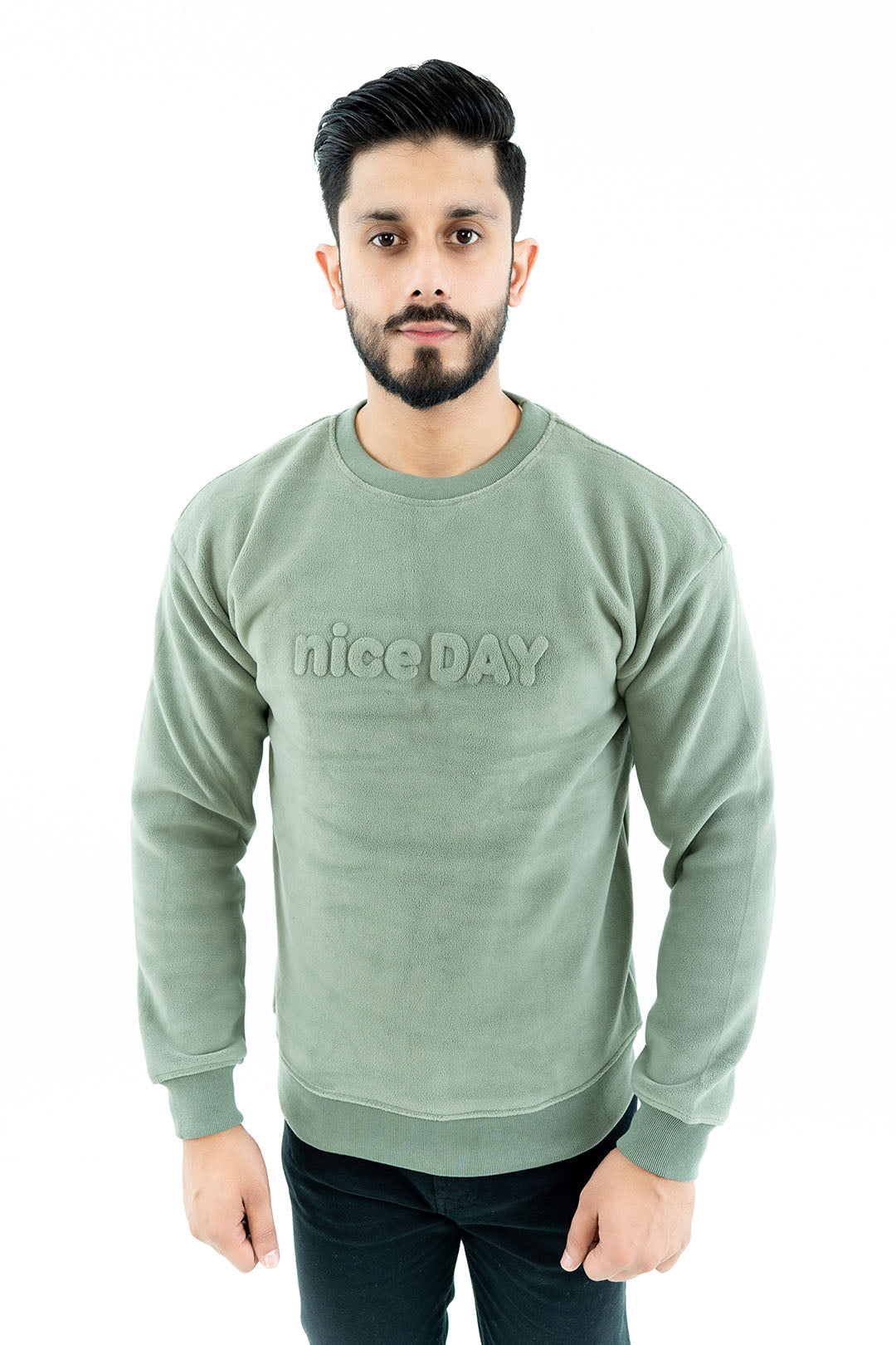 Men's Olive Green Fleece Sweatshirt