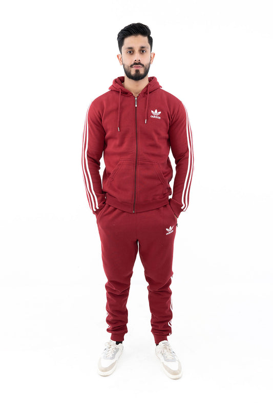 Men's Maroon Tracksuit Set