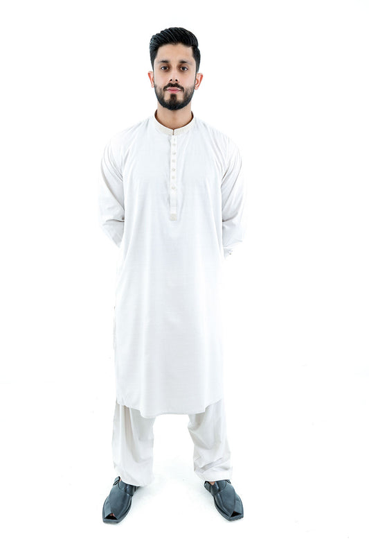 Men's White Kurta Shalwar