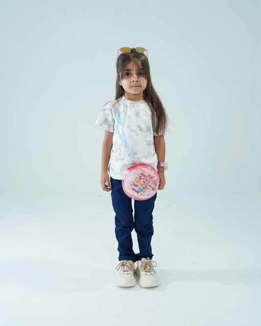 Toddler Girls' White Tie-Dye T-Shirt