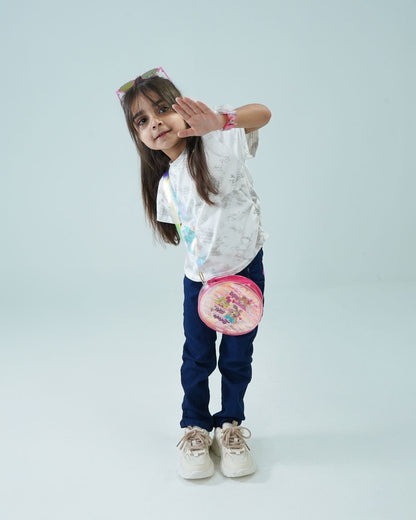 Toddler Girls' White Tie-Dye T-Shirt