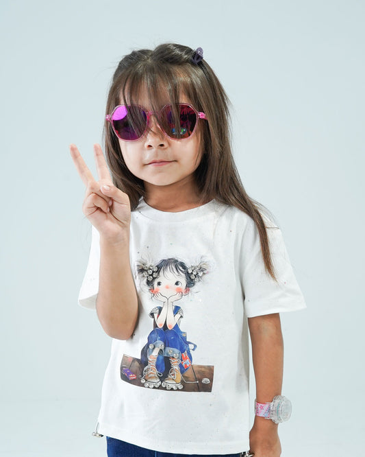 Girls' Cartoon Print T-Shirt