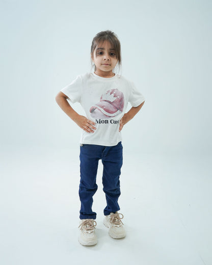 Baby Girls' Cap Printed Cotton Shirt