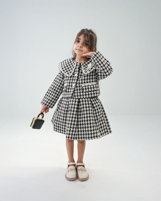Girls' Tweed-Style Skirt Suit Set
