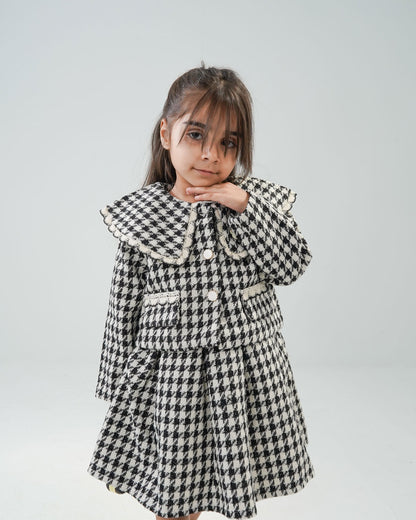 Girls' Tweed-Style Skirt Suit Set