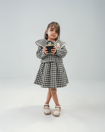Girls' Tweed-Style Skirt Suit Set