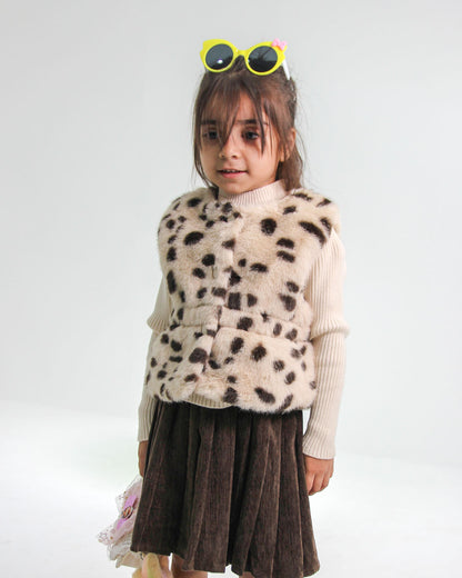 Girls' 3-Piece Fur Vest Outfit Set