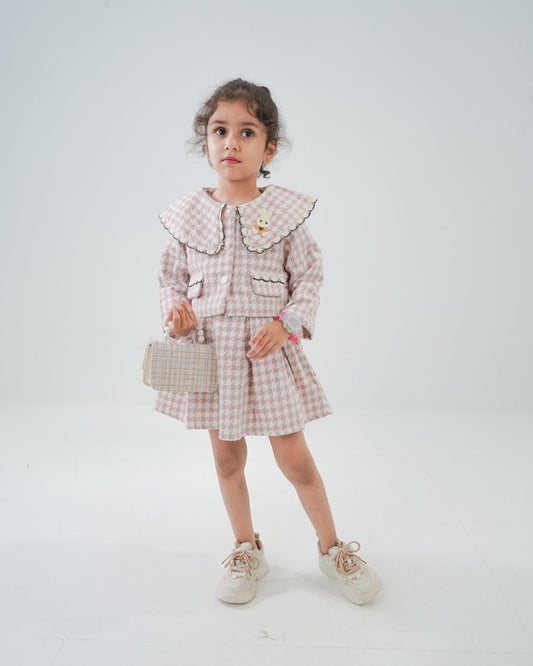 Girls' Tweed-Style Skirt Suit Set