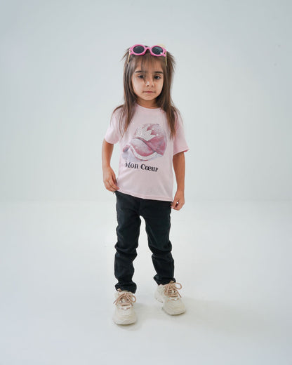 Baby Girls' Cap Printed Cotton Shirt