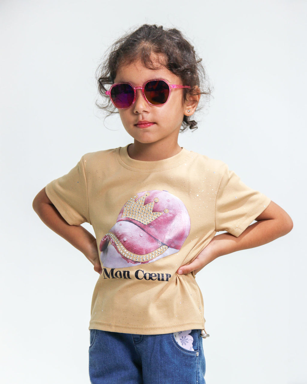 Baby Girls' Cap Printed Cotton Shirt